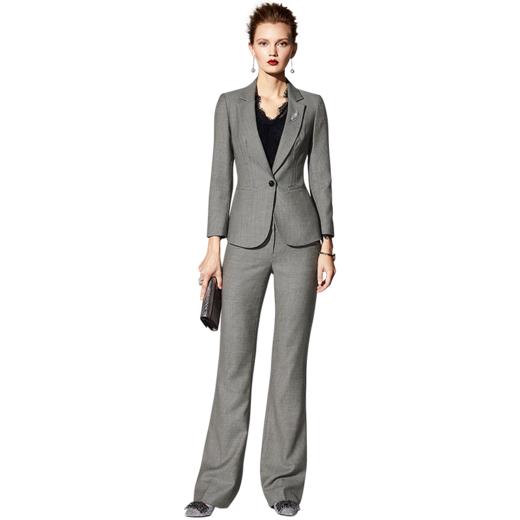 ▲J83A2859颈袖添香2019春秋新款时尚职场气质OL职业装修身小西装正装女套装J83A2859 商品图4