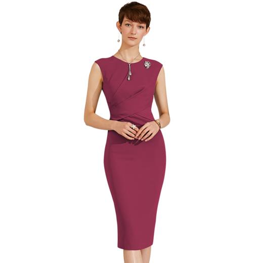 孤品-颈袖添香夏季新款气质修身名媛职业包臀显瘦裙连衣裙女士J9283661A（）不退可换 商品图4