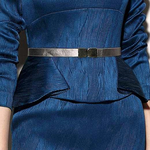 孤品 J6481170C颈袖添香春秋装新款女时尚气质修身遮肚显瘦职业装长袖连衣裙6481170T1X5 商品图3