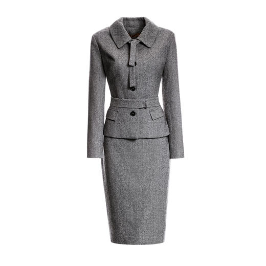 人字纹 灯罩款J7401815A颈袖添香职业装套装女装春秋季新款时尚商务正装小西装女套裙 商品图4