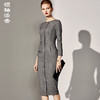 J8382756A颈袖添香季新款中长款修身气质OL职场羊毛包臀连衣裙女J8382756A 商品缩略图0