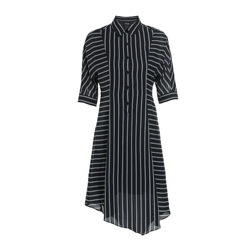 VIMAGE纬漫纪女装通勤气质不规则裙摆条纹衬衫连衣裙V1107757 商品图4