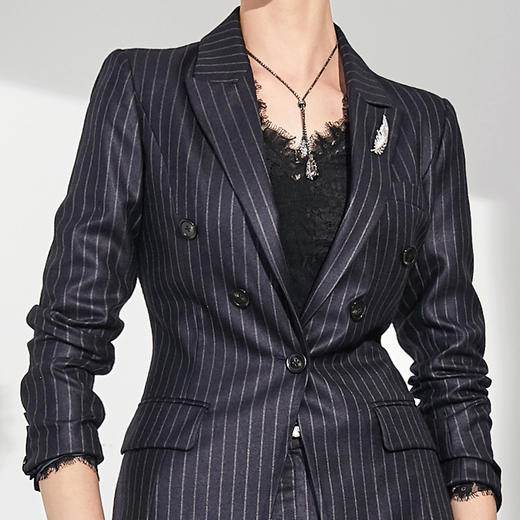 J83A3419颈袖添香职业装春新款时尚女条纹西装套装气质OL修身商务正装J83A3419 商品图2