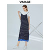 VIMAGE纬漫纪女装夏季宽松休闲条纹吊带假两件连衣裙长款V1107755 商品缩略图0