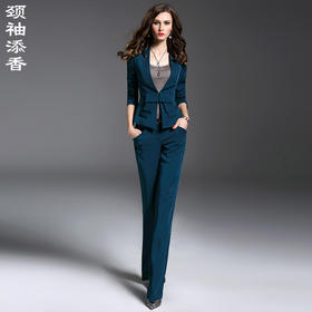 J6200937B颈袖添香时尚气质小西装工装套装职业装女韩版商务西服J6200937B