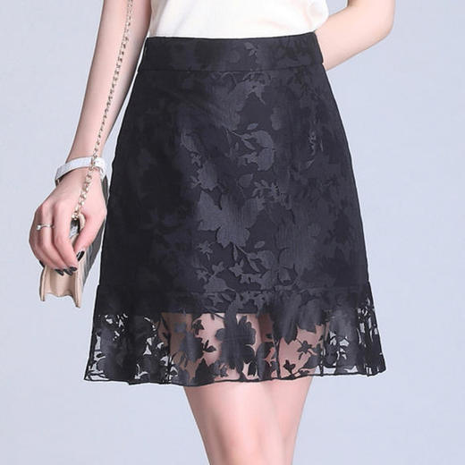 JHM-JHY9810镂新款空纯色镂防走光女半身裙 商品图2