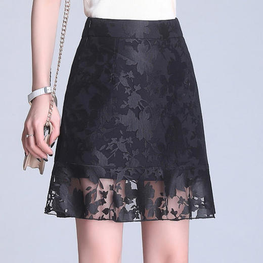 JHM-JHY9810镂新款空纯色镂防走光女半身裙 商品图0