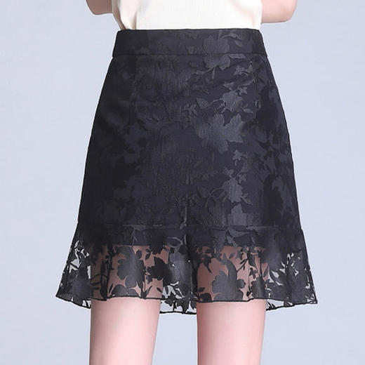 JHM-JHY9810镂新款空纯色镂防走光女半身裙 商品图1