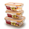 乐扣乐扣(lock&lock)微波炉饭盒 玻璃套装保鲜盒 套装三件套（740ml*2+1130ml）LLG447S005 商品缩略图0