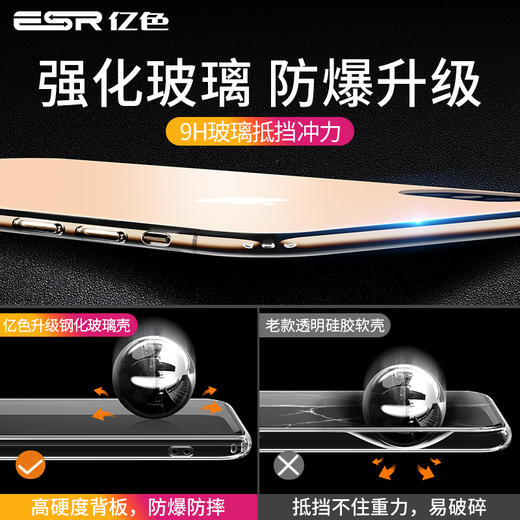 亿色(ESR)  iphone xs max手机壳苹果xs max手机保护套 超薄透明防摔玻璃镜面抖音同款男女款  琉璃-剔透白 商品图5