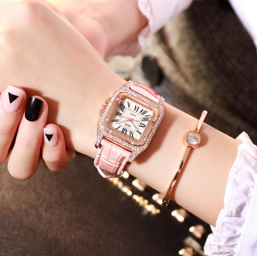【女士手表】。新款时尚腕表简约方形潮流女式表水钻石英表小巧学生女士手表 商品图2