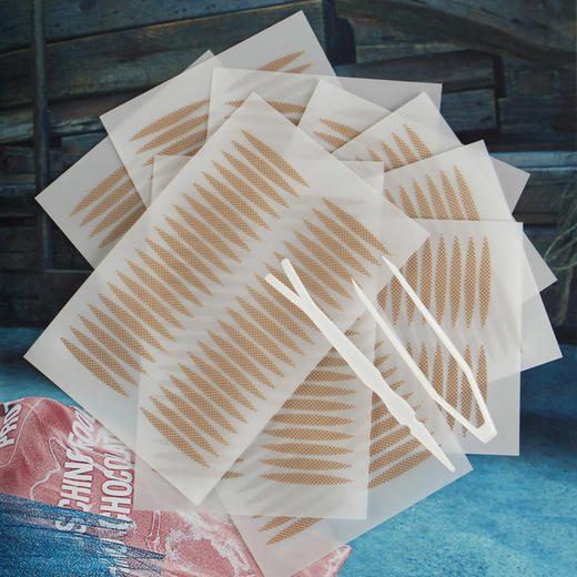 美肤语蕾丝隐形双眼皮贴800贴MF5063（网状橄榄形）附带镊子推送棒美眼贴 商品图6