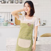 利得韩版时尚棉麻围裙 小熊双层防水围裙 条纹小清新绿 厨房可爱做饭烘焙 商品缩略图1