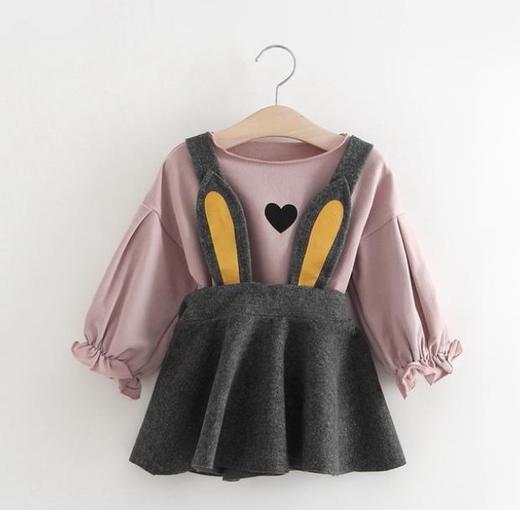 【童装】新款韩版女童背带裙子两件套 商品图1