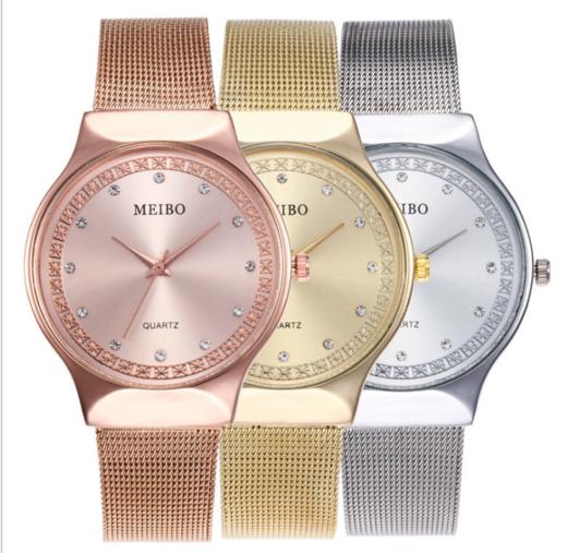 【女士手表】。新款2019渐变色石女士英表时尚手表金属表 商品图3