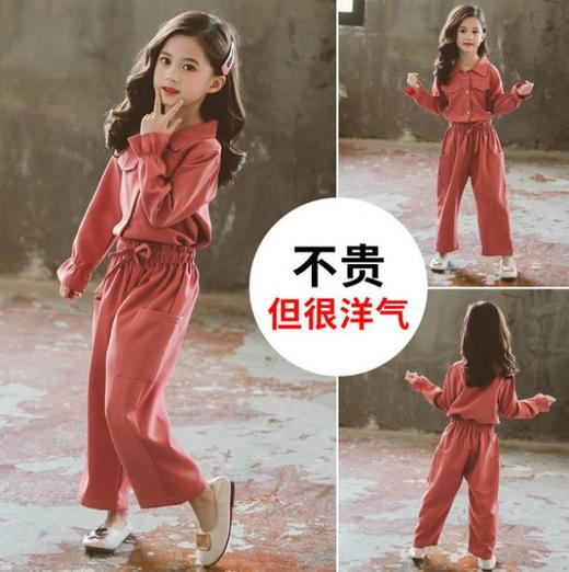 。【童装】秋季新款韩版中大童衬衫裤子两件套 商品图0