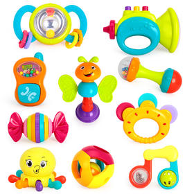 汇乐玩具（HUILE TOYS）宝宝新生婴幼儿摇铃套装  10只装 939