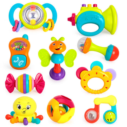 汇乐玩具（HUILE TOYS）宝宝新生婴幼儿摇铃套装  10只装 939 商品图0