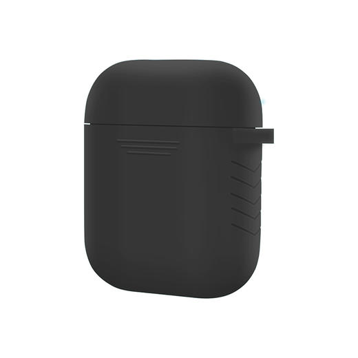 BUBM airpods保护套苹果蓝牙无线耳机盒防丢挂绳防尘防摔收纳创意硅胶软壳包 魔幻黑 商品图2