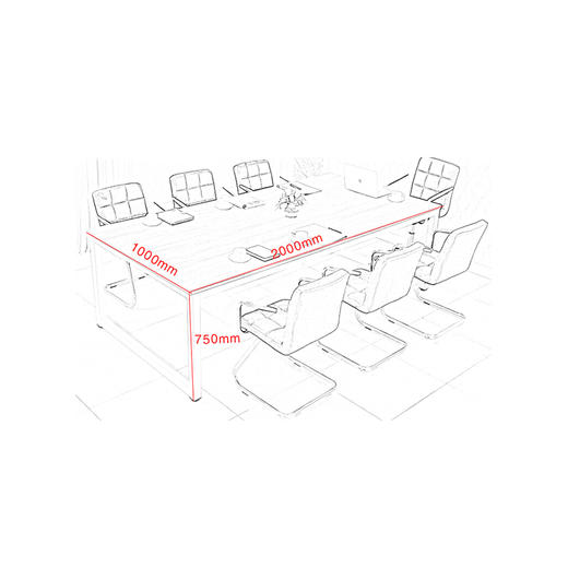 中伟会议桌洽谈桌员工桌长条桌2000*1000*750 商品图0