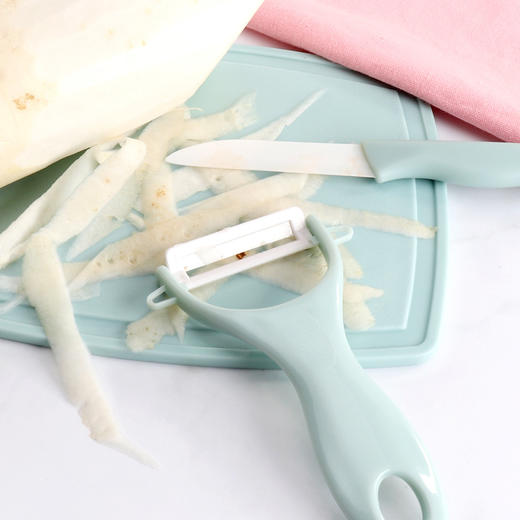 贝瑟斯 陶瓷刀水果刀套装 家用削皮刀迷你便携砧板案板 刮皮刀宿舍刀具刮皮器切水果小号厨房刨皮刀 商品图0