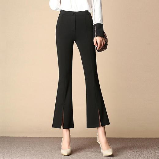 YSYY-QA112327727秋季新款韩版九分裤高腰黑色阔腿裤 商品图0