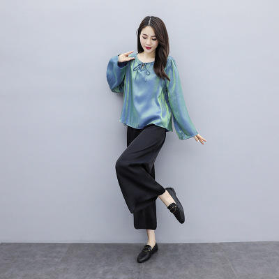 F MH7907 秋季新款时尚宽松阔腿裤套装 商品图1