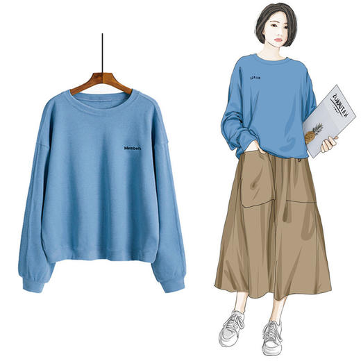 〖品质女装〗套头卫衣女潮ins宽松韩版春秋薄款2019新款上衣bf慵懒风长袖外套 商品图1