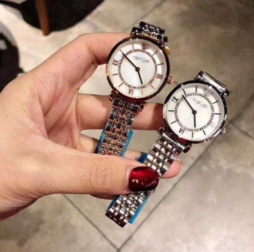 【女士手表】天星手表一圈钻女士手表贝壳面两针精钢石英摩天轮手表 商品图2
