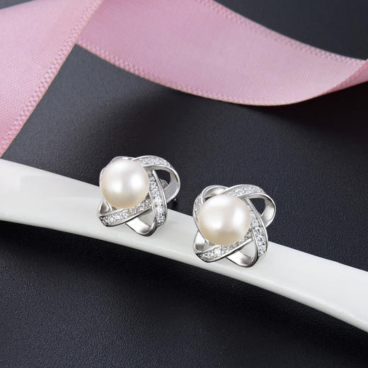 DDS-AR001915韩国网红复古s925纯银淡水珍珠耳钉 商品图1