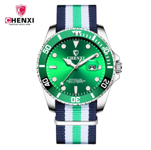 【男士手表】。男士手表CHENXI品牌水鬼手表时尚手表创意款尼龙带运动手表 商品图0