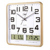 康巴丝(Compas)挂钟16英寸万年历温湿度钟表创意客厅静音时钟简约挂表方形日历石英钟C2983闪金 商品缩略图5