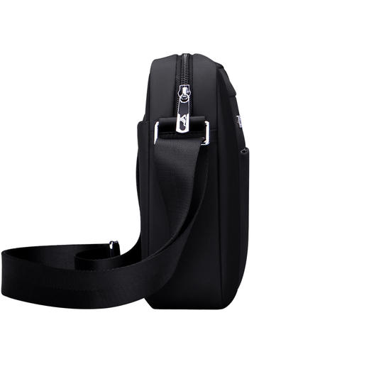 【会员价：160.63】七匹狼单肩包 男士商务休闲时尚百搭防水斜挎包 黑色B0801554-101 商品图2