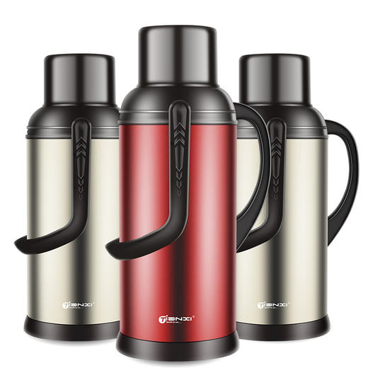 天喜（TIANXI）保温壶 家用大容量保温水壶暖水瓶杯 保温瓶玻璃内胆家居热水瓶暖水壶 经典款金色2L 商品图0