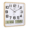 康巴丝(Compas)挂钟16英寸万年历温湿度钟表创意客厅静音时钟简约挂表方形日历石英钟C2983闪金 商品缩略图4