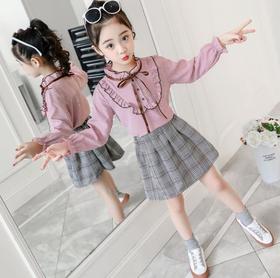 【童装】衬衫半身裙儿童两件时髦童套装潮