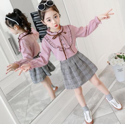 【童装】衬衫半身裙儿童两件时髦童套装潮 商品图0