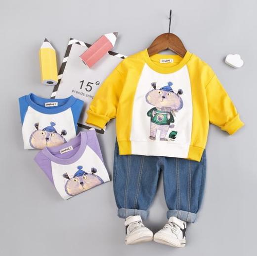 【童装】。韩版秋款小童宝宝长袖两件套 商品图0