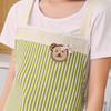 利得韩版时尚棉麻围裙 小熊双层防水围裙 条纹小清新绿 厨房可爱做饭烘焙 商品缩略图4