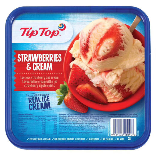 冰淇淋 新西兰TipTop 一盒装2升（送勺子）  生产日期2024年  保质期2年 商品图9