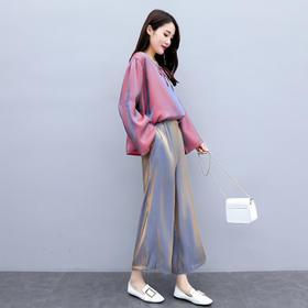 F MH7907 秋季新款时尚宽松阔腿裤套装