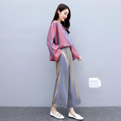 F MH7907 秋季新款时尚宽松阔腿裤套装 商品图0