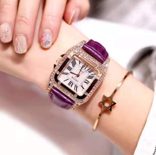 【女士手表】。新款时尚腕表简约方形潮流女式表水钻石英表小巧学生女士手表 商品图0