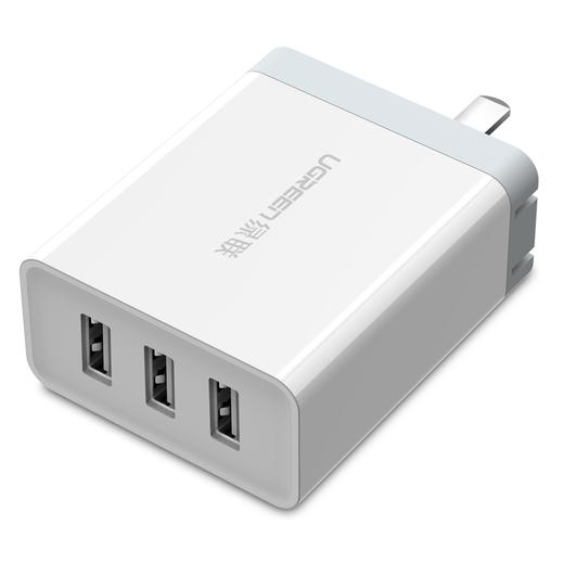 绿联 三口充电器 通用苹果iphoneXs华为荣耀三星安卓小米手机ipad平板 多口USB手机快充插头 5V2a插板 40308 商品图1