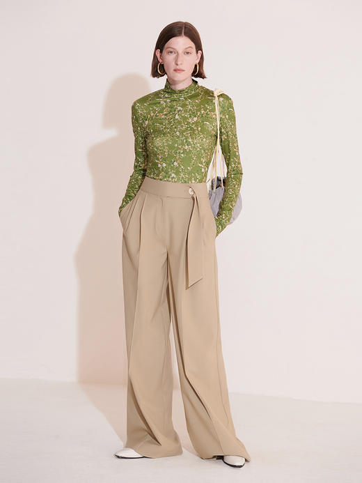 HIDEMI “我们做印花”限定印花高领打底上衣 绿色/蓝色 商品图14