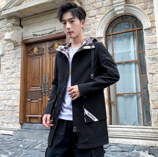 【服饰鞋包】工装外套男士风衣中长款夹克男春秋季韩版潮流休闲ins潮牌上衣服 商品图1