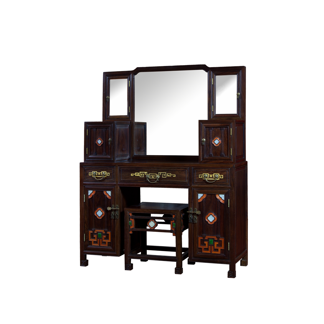 方胜梳妆台（含一个坐凳）