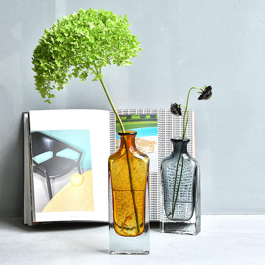 碧轩美式彩色透明花瓶水培玻璃插花器客厅桌面干花创意田园花瓶摆件 商品图4