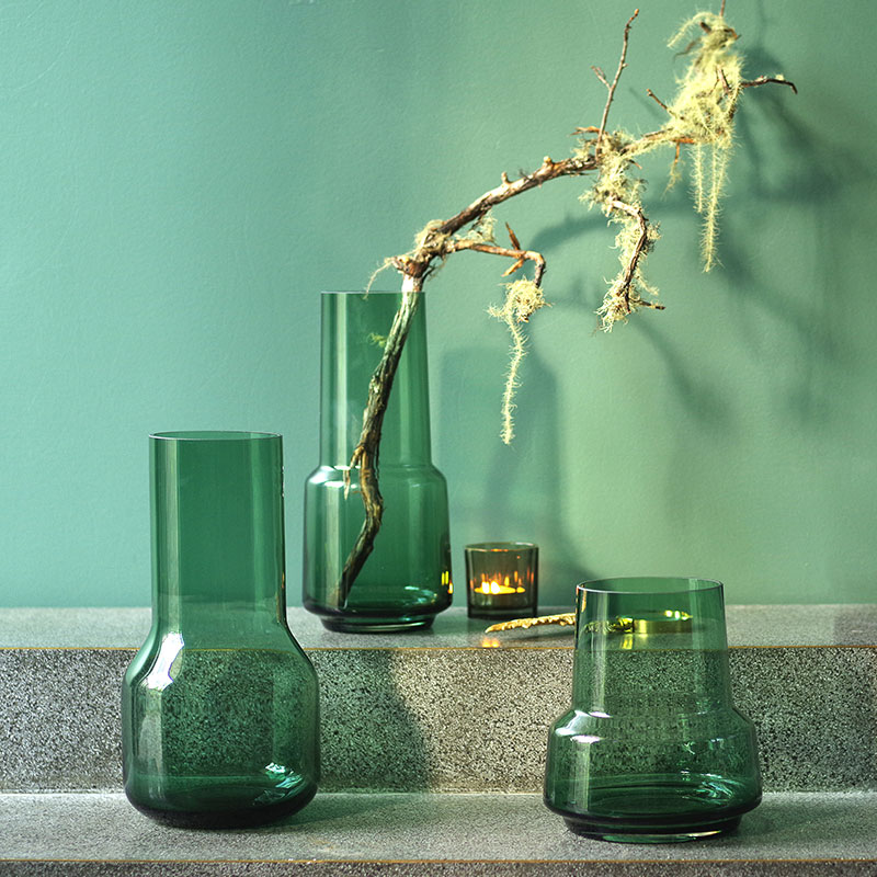 碧轩美式玻璃花瓶摆件 现代简约时尚客厅插花花器 样板间家居软装饰品