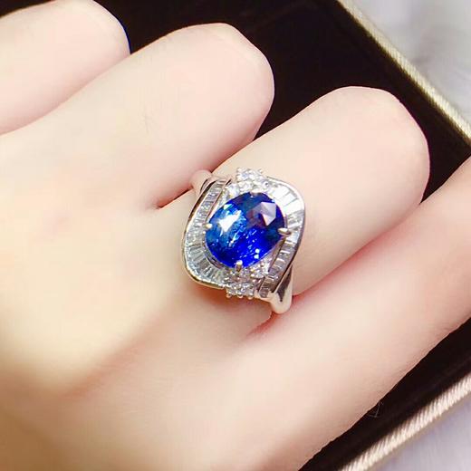 pt蓝宝石戒指精致百搭款款式典雅高贵火彩超棒的超大气主石320ct钻石